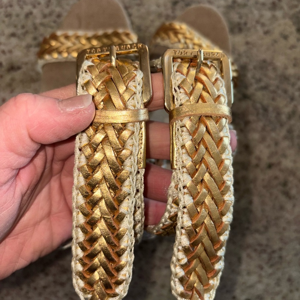 Tory Burch Espadrille Wedge Sandals Sz 38 - Picture 9 of 12